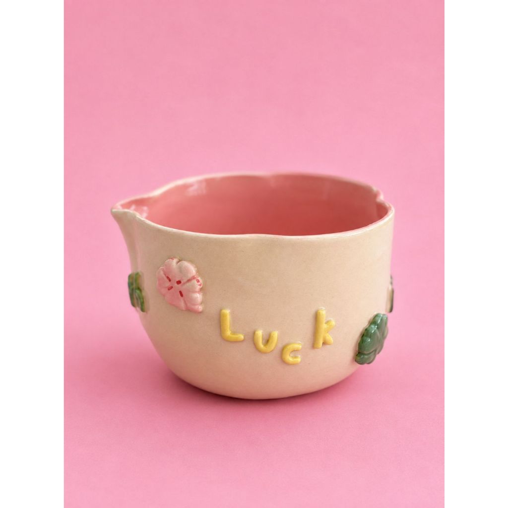 Chana Chawan l Lucky Chawan ถ้วยมัทฉะ ทรงใบClover l Matcha Bowl งาน Handmade 100% l ชง 1 ที โชคดีทั้
