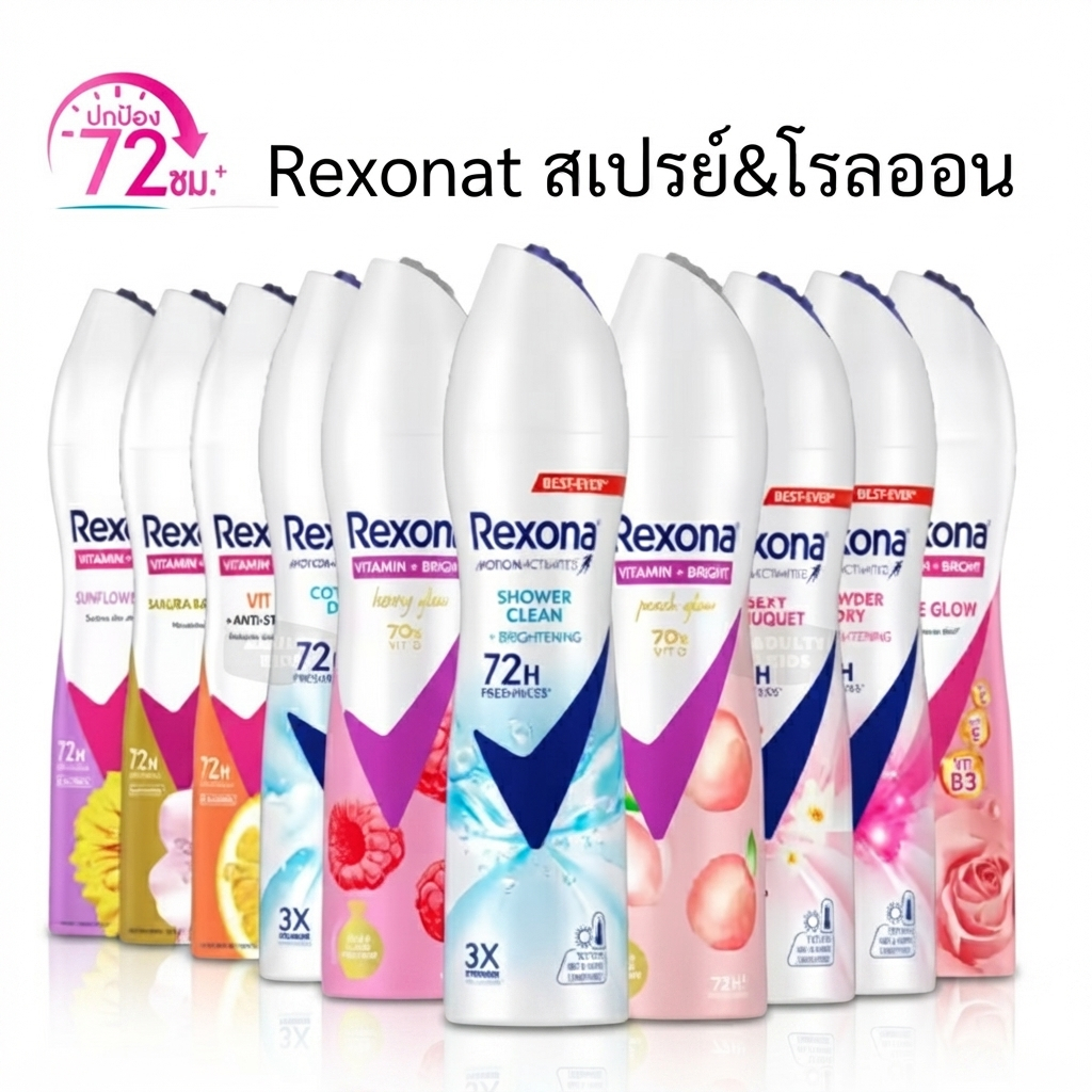 Rexona สเปรย์&โรลออน ระงับกลิ่นกาย 135 มล.โรลออน 45 มล. (เลือกสูตรด้านใน)