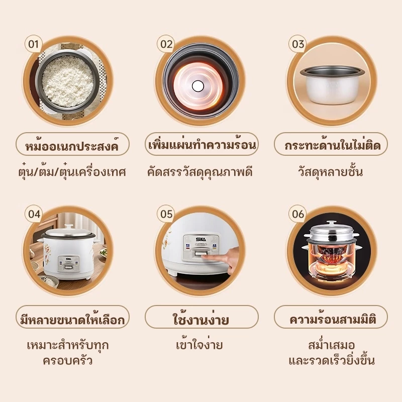 FCF หม้อข้าวไฟฟ้า หม้อหุงข้าว 5ลิต 4ลิต 3ลิต 2ลิต พร้อมซึ้งนึ่งอาหาร หม้อหุงข้าวมัลติ หม้อนึ่ง mini หม้อห rice cooker thumbnail 3