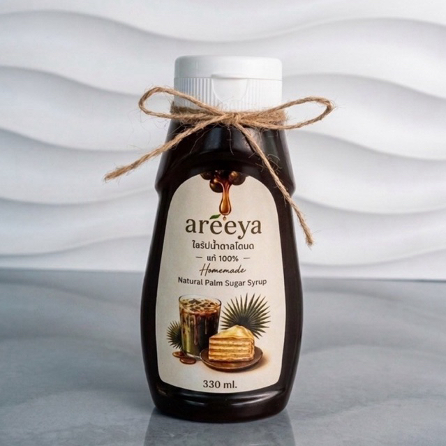 Areeyaไซรัปน้ำตาลโตนดแท้100%สูตรโฮมเมด330ml