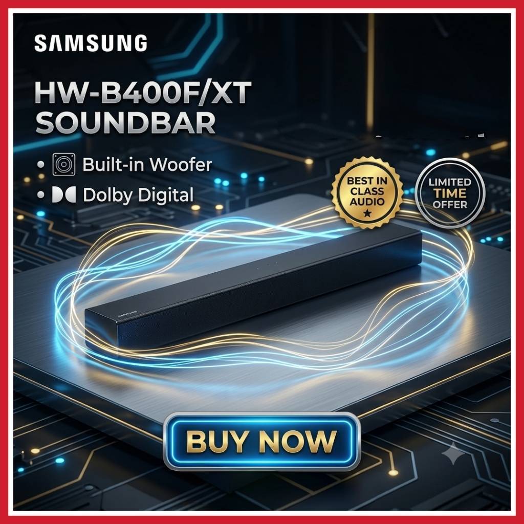 ลำโพงซาวด์บาร์ SAMSUNG รุ่น HW-B400Fระบบเสียง 2 ch (40W)