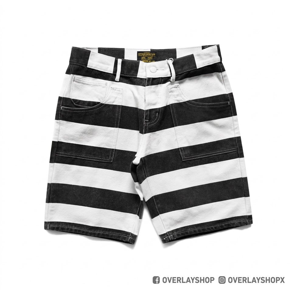 PRISONER SHORTS กางเกงขาสั้น กางเกงนักโทษ แนววินเทจ