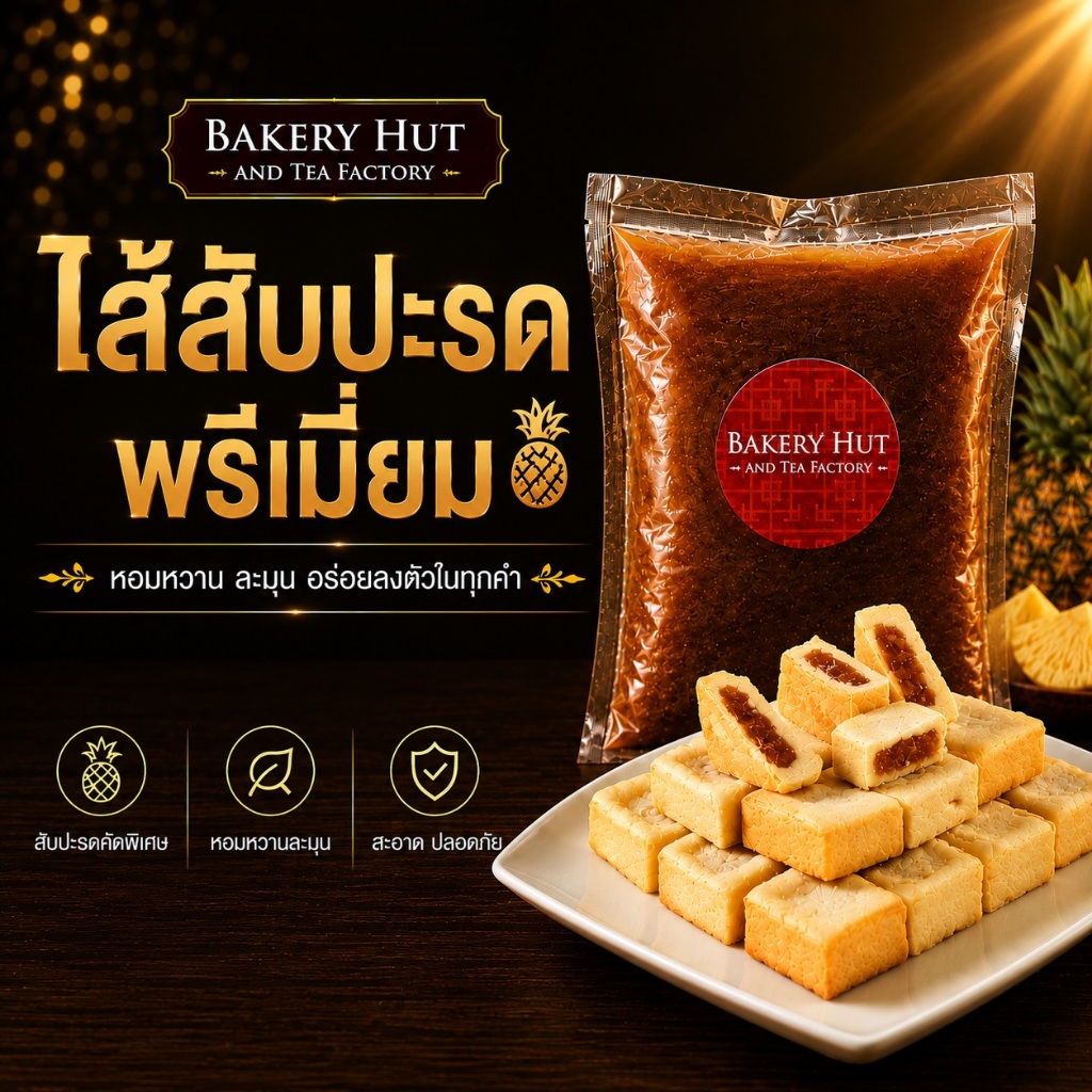 Bakery Hut ไส้สับปะรดพรีเมียม สำหรับทำขนม คุกกี้สับปะรด และเบเกอรี่ต่างๆ