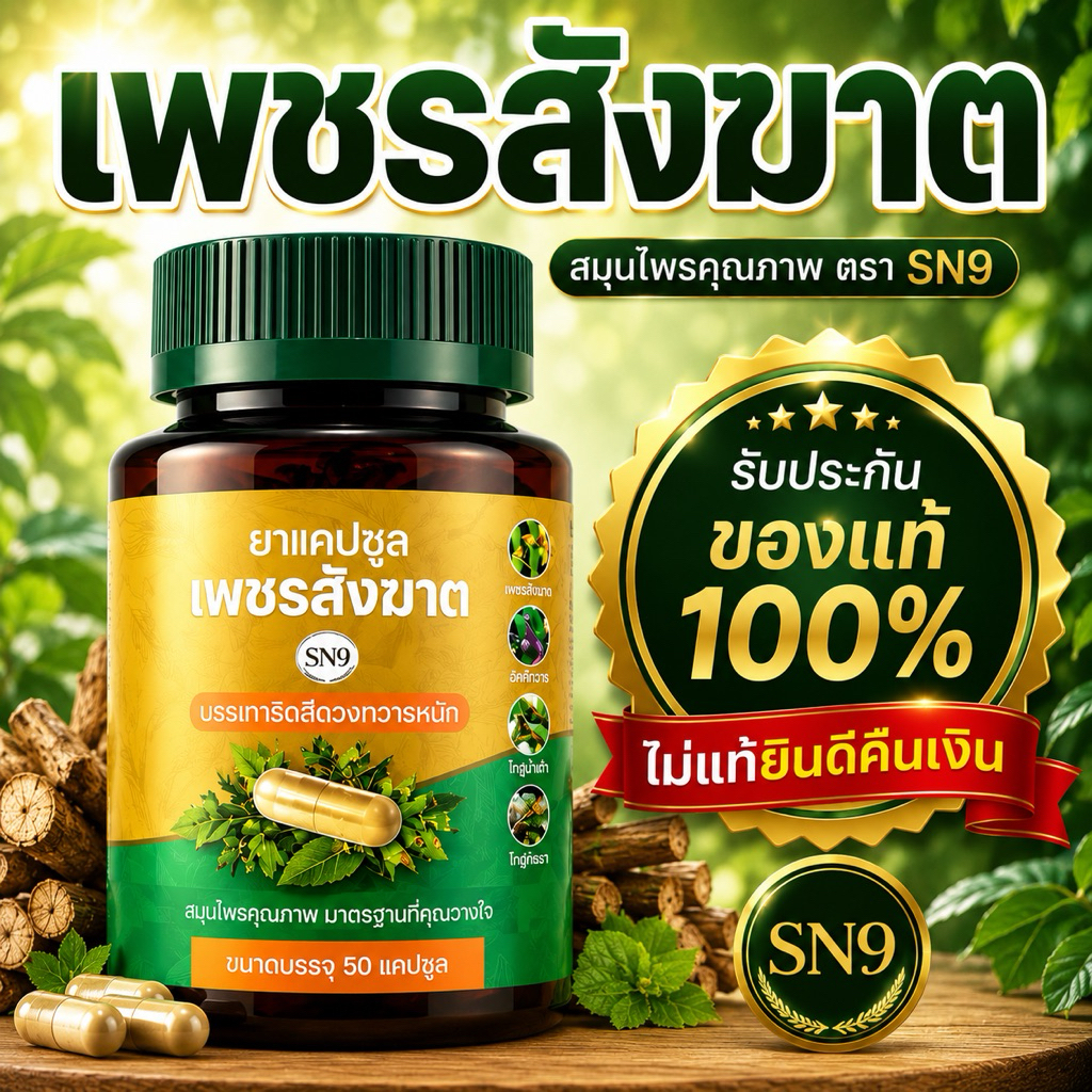 เพชรสังฆาต SN9 ยาแคปซูลสมุนไพร 50 แคปซูล สมุนไพรเพชรสังฆาต ริดสีดวงทวาร