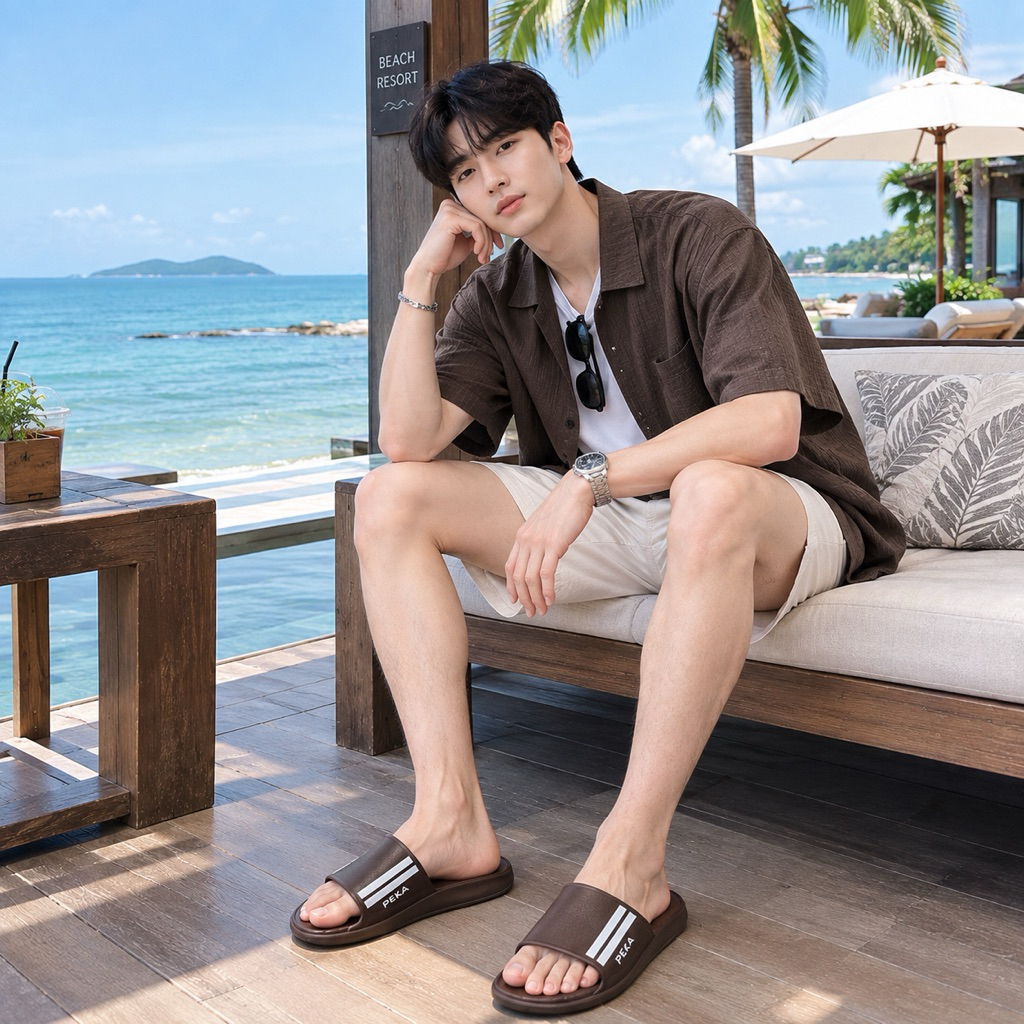 รองเท้าแตะผู้ชาย PEKA รองเท้าแตะลำลอง พื้นนุ่ม ใส่สบาย ไซซ์ 40-45