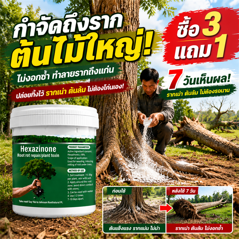 ☀️ยากำจัดรากไม้ 500g ยาฆ่าต้นไม้ใหญ่ ยาฆ่าตอไม้ ผงกำจัดวัชพืช กอไผ่ รากเน่า ย่อยสลายถึงราก ใช้งานง่าย