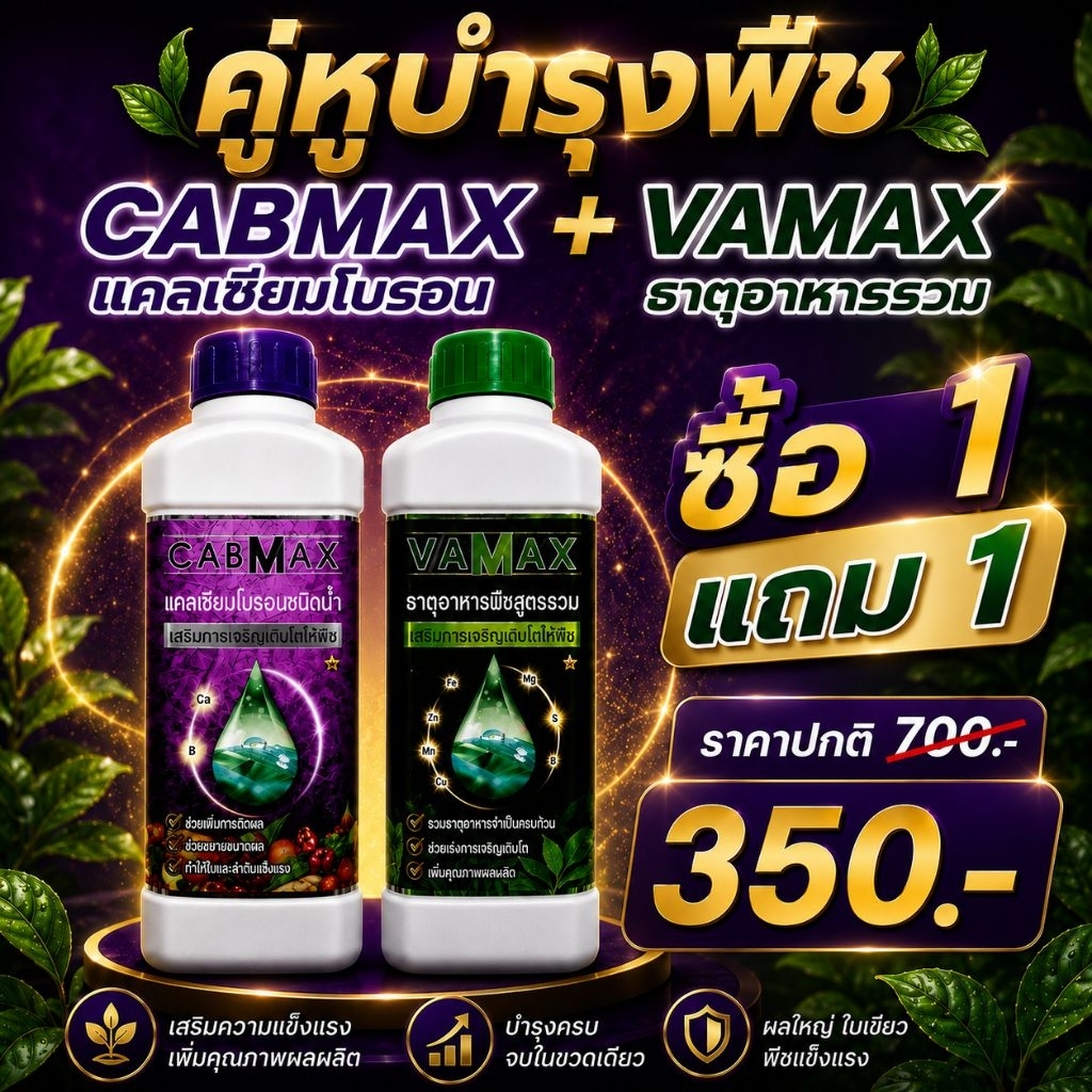 CABMAX+VAMAX แคลเซียมโบรอน+ธาตุอาหารรวม(ซื้อ1แถม1)