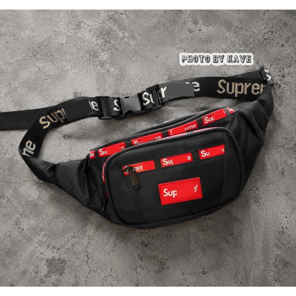 SUP 1515 waistpouch คาดเอว/คาดอก ซิปหุ้มกันน้ำสกรีนลาย ผ้าด้าน ผ้าร่ม สายทอโลโก้