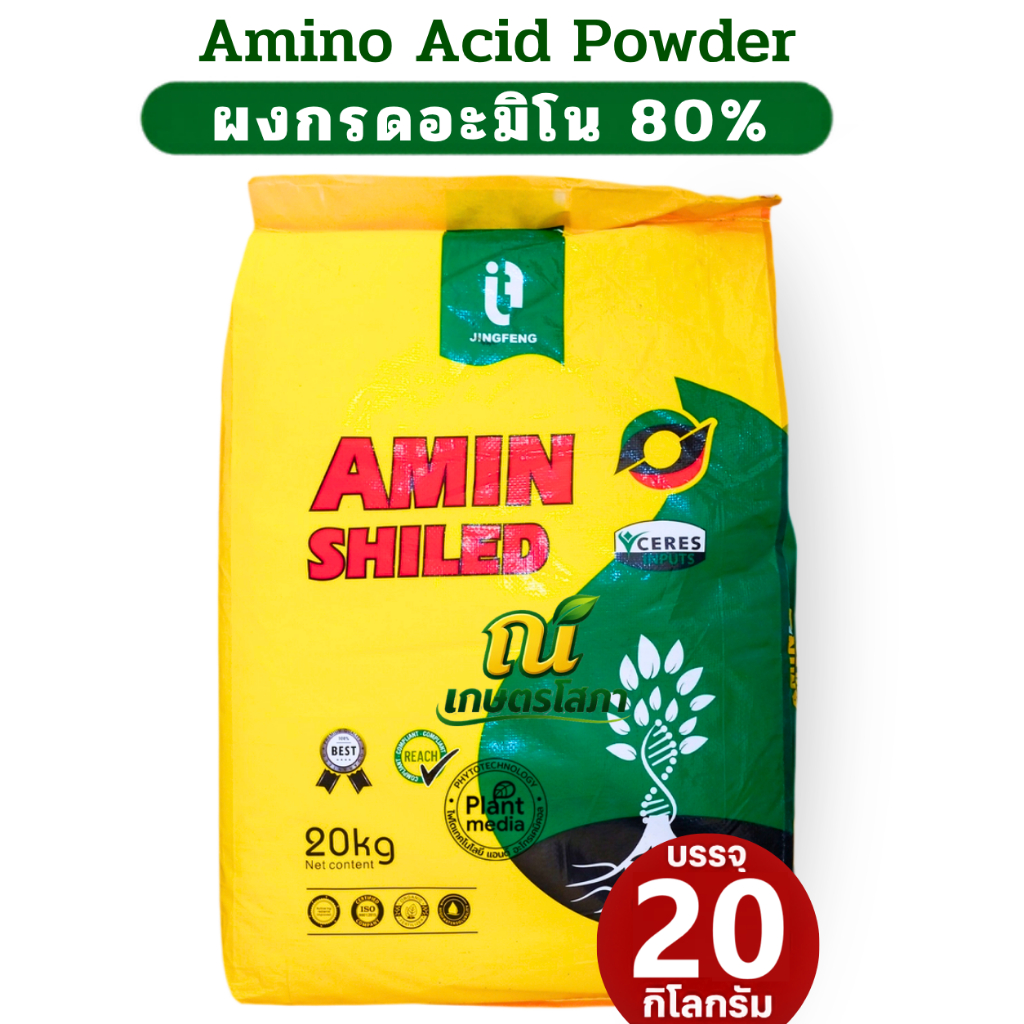 ผงกรดอะมิโน 80% Amino Acid Powder (High free amino acid) บรรจุ 20 กิโลกรัม