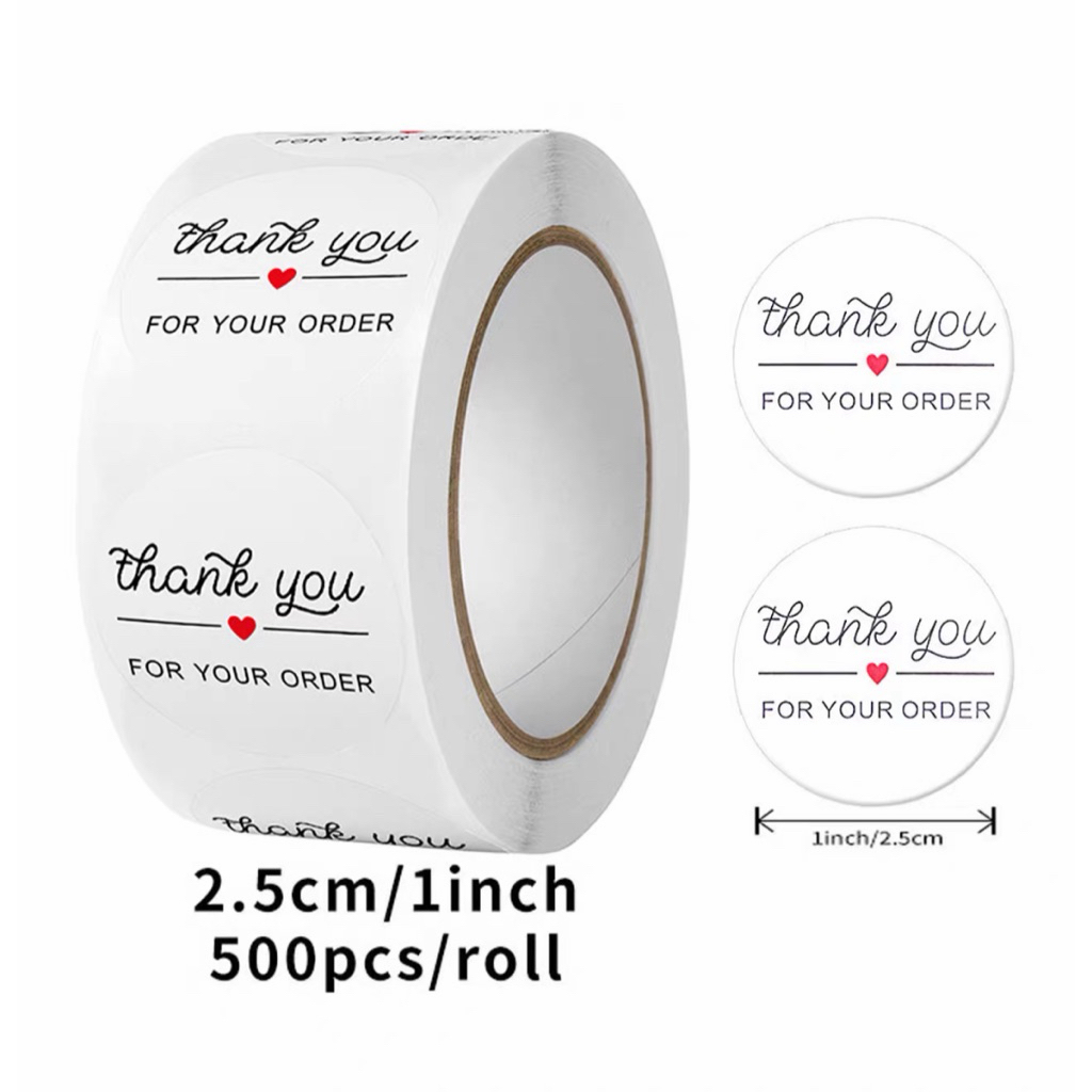 สติ๊กเกอร์ขอบคุณแบบวงกลม 500ชิ้น
