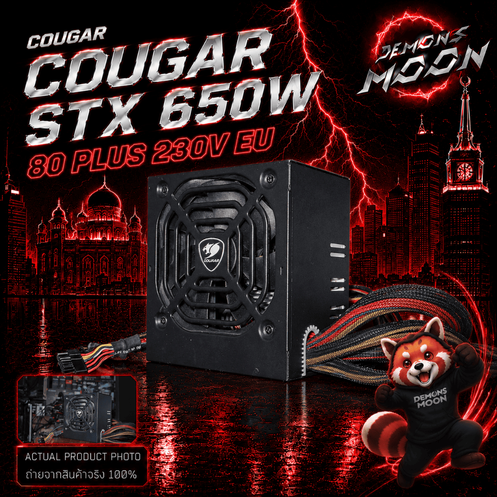 พาวเวอร์ซัพพลาย COUGAR STX 650W (80 PLUS 230V EU) [มือสอง] + ประกันร้าน Demons moon 7 วัน