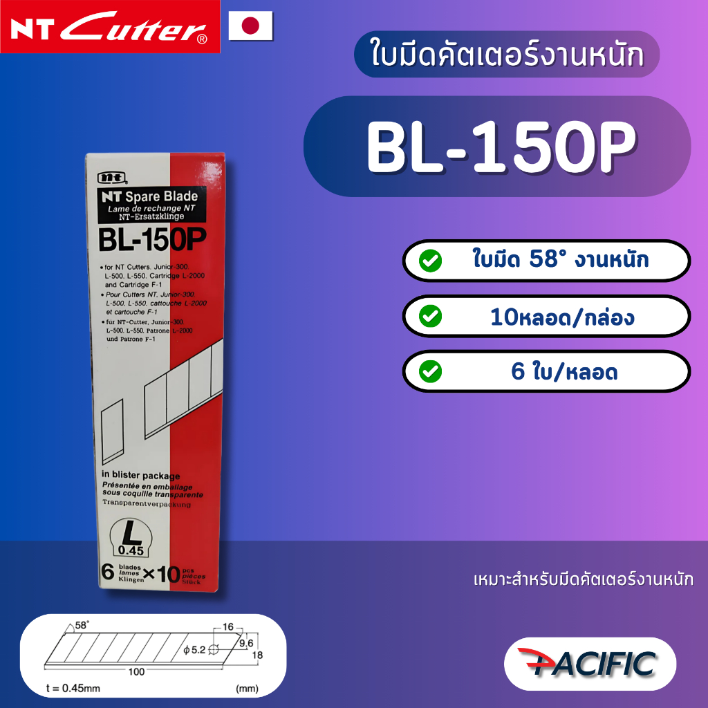 ใบมีดคัตเตอร์ NT BL-150 (กล่อง)