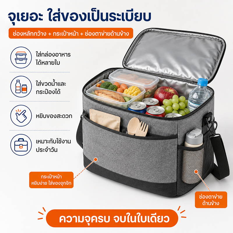 กระเป๋าเก็บความเย็น/ร้อน 30Lถุงเก็บความร้อน ถุงเก็บความร้อนด้านในกันน้ำ สำหรับปิคนิค เก็บเครื่องดื่ม