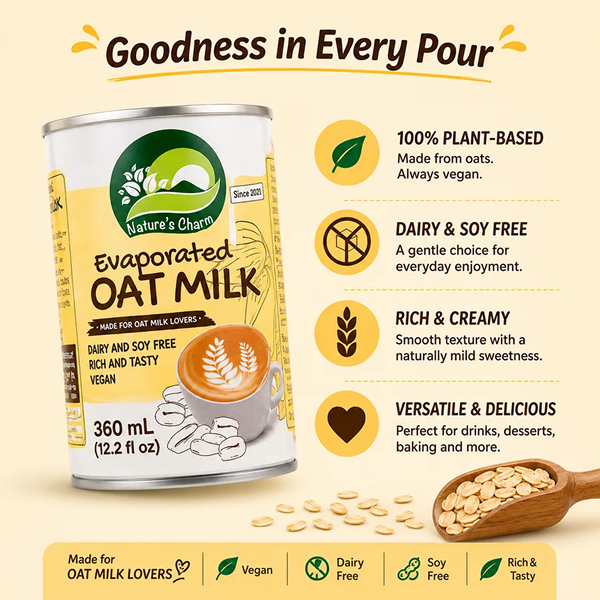 Nature's Charm Evaporated Oat Milk |  นมข้าวโอ๊ตชนิดเข้มข้น