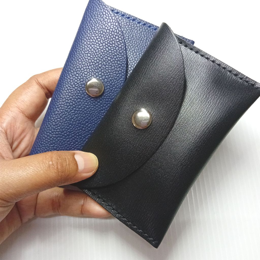 (C1)กระเป๋าใส่บัตร 1 ช่อง ฝาปิดกระดุม handmade เย็บด้วยมือ