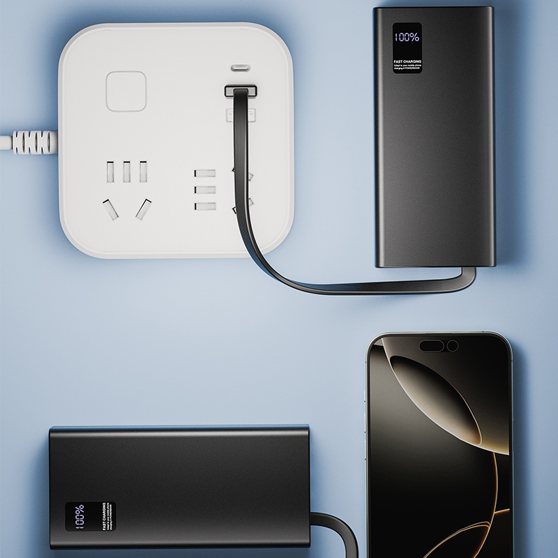 d-power GC210 Power Bank 20000mAh 4in1 LED Display Dual USB Output สายในตัวครบ