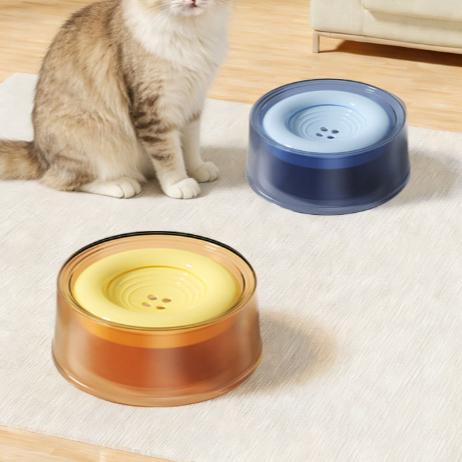 PEKO PER&CAT [BW096] ชามน้ำสัตว์เลี้ยง บรรจุ 1000 มล. ดีไซน์แผ่นลอยน้ำ ป้องกันน้ำกระเด็น