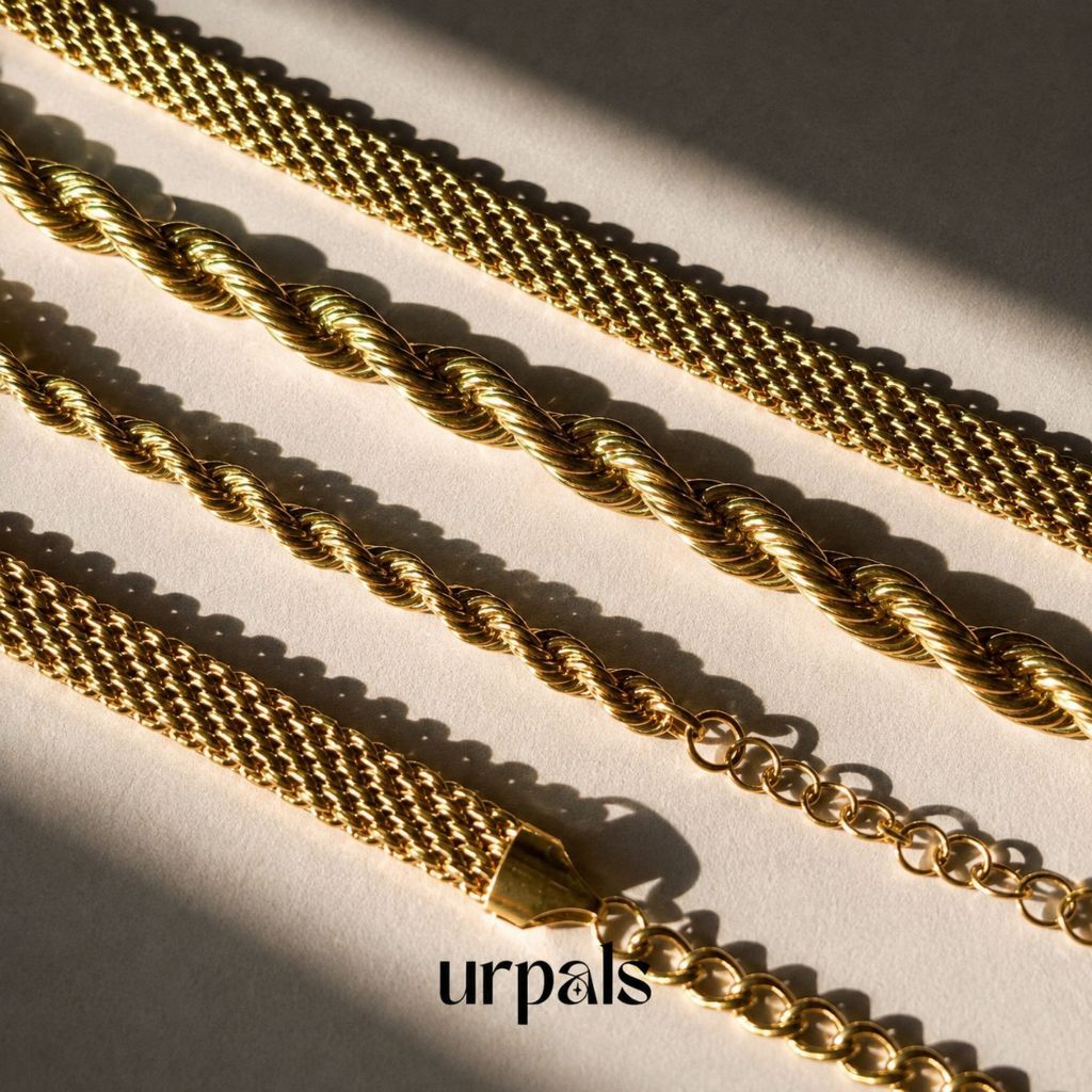 URPALS สร้อยข้อมือ Stainless ชุบทอง 18K เกรดคุณภาพสูง ใส่อาบน้ำ ออกกำลังกายได้