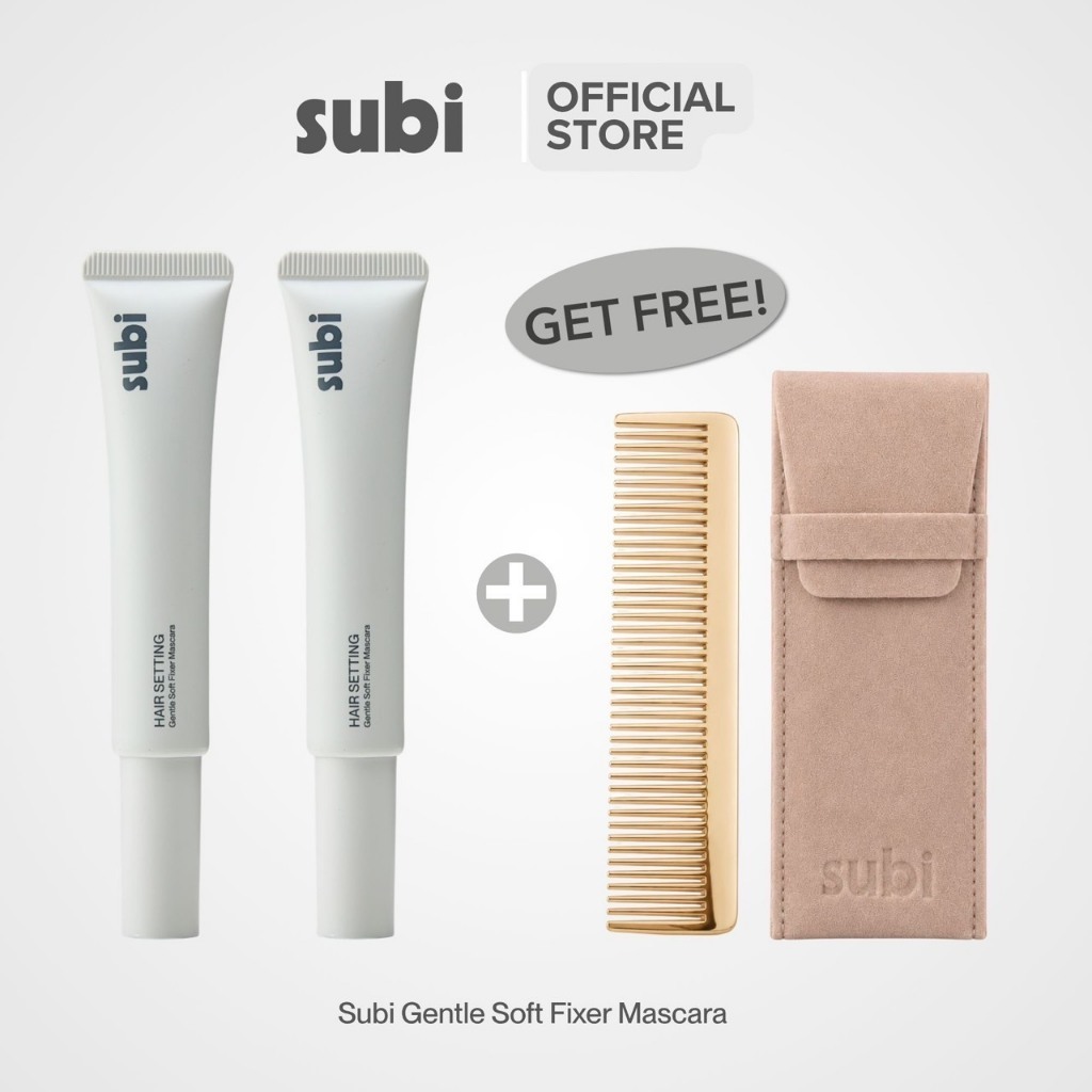 [แพคคู่ 2 ชิ้น+ฟรีหวีSUBI ] Subi Hair Mascara l Soft Hold มาสคาร่าเก็บไรผมสูตรล็อคผมแบบธรรมชาติ