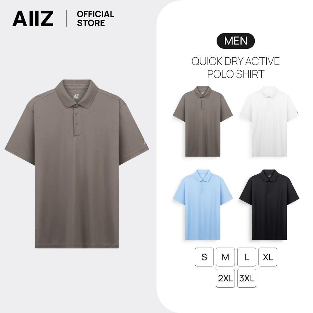 AIIZ เสื้อโปโลแอคทีฟผู้ชาย ผ้าแห้งเร็ว AIIZ Men's Quick Dry Active Polo Shirt