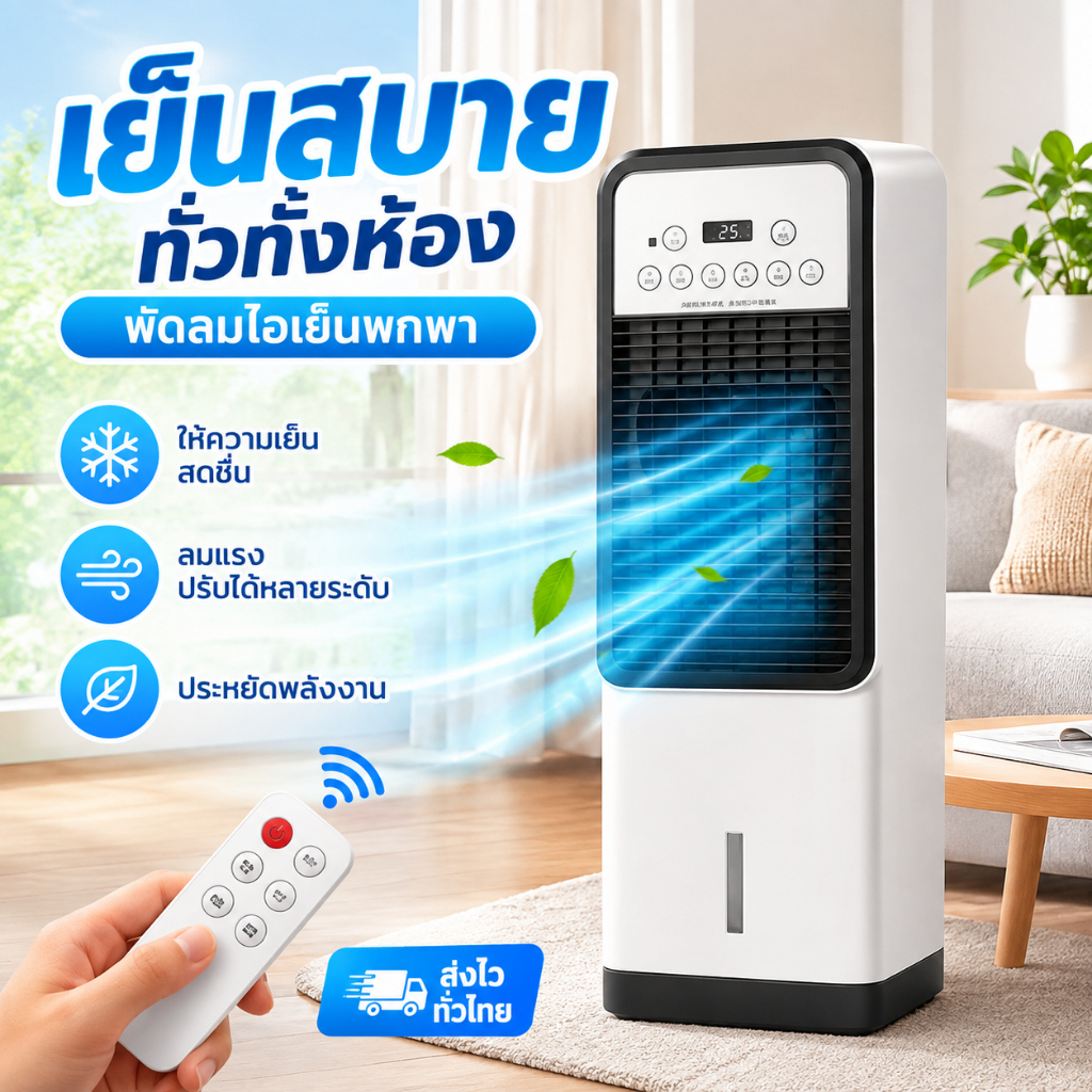 Vetaroห้องรับแขกพัดลมไอเย็น แอร์เคลื่อนที่ ลดอุณหภูมิได้อย่างรวดเร็ว พัดลมมัลติฟังก์ชั่น Air Cooler รีโมทคอนโทรลอัจฉริยะ