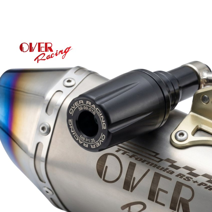 ตัวเลื่อนท่อไอเสียอเนกประสงค์สีดำ Overracing M8 P1.25 59-99-01B