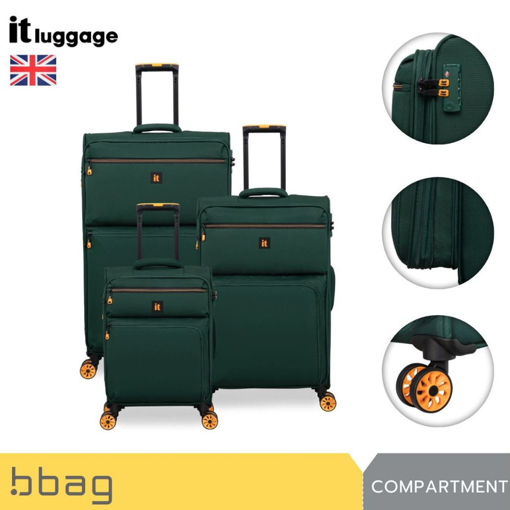 IT Luggage กระเป๋าเดินทางผ้า 20/24/28 นิ้ว รุ่น Compartment 3149 น้ำหนักเบา ซิปขยาย 25% 8 ล้อ TSA Lo