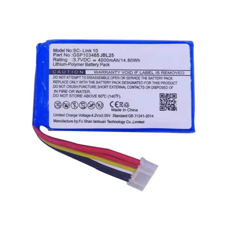 แบตเตอรี่ GSP103465 Link10 3.7V 4000mAh สำหรับลำโพง Bluetooth แบตเตอรี่ลำโพงไร้สาย