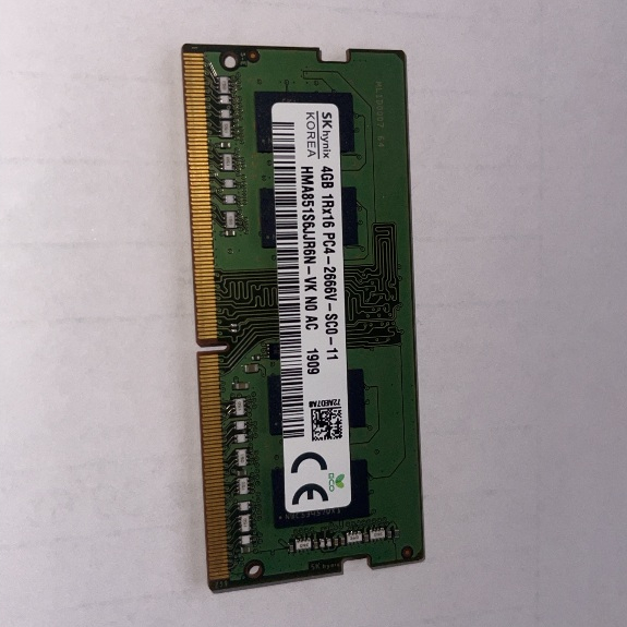 แรมโน้ตบุ๊ก SK hynix 4GB DDR4 Bus 2666MHz 1Rx16 PC4-2666V SODIMM ของแท้ ถอดเครื่อง