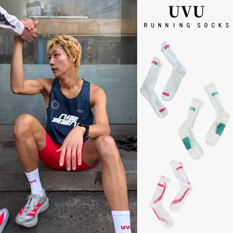 พร้อมส่ง!! UVU  ELITE Running Sock (Black/White)ถุงเท้ากีฬา ถุงเท้าขายาว