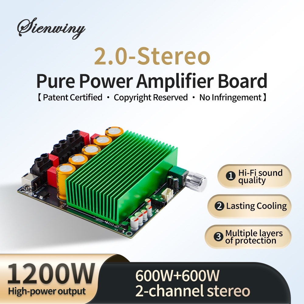 YS-6002 TPA3255 600W*2 แอมป์ แท้ แอมป์จิ๋วขับซับ zk-6002 ขับซับเบส ปรับเสียงสูง-ต่ำ (18-50V)