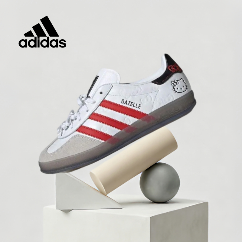 👟(ของแท้ 100% )   Hello Kitty x adidas originals GAZELLE INDOOR “White Red Core Black”II0013