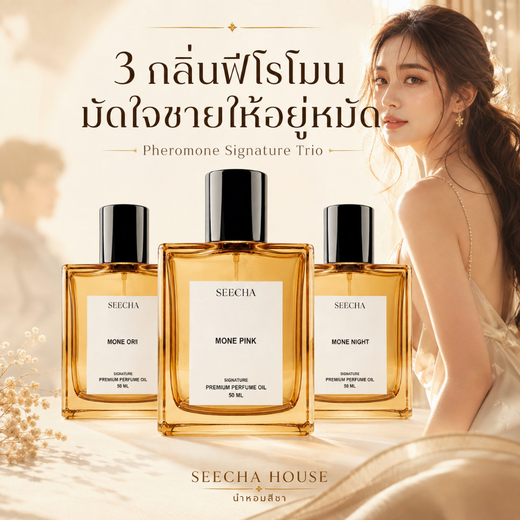 3 กลิ่นฟีโรโมน มัดใจชายให้อยู่หมัด Seecha Oil Perfume น้ำหอมสีชา สีชาออยล์ ขนาด 50ml.
