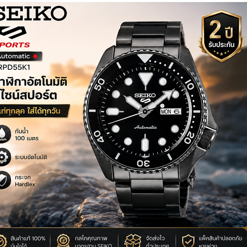 นาฬิกาข้อมือผู้ชาย Seiko Prospex SSC915P1 ตัวเรือนสแตนเลสสตีล ระบบควอตซ์ พร้อมปฏิทินธุรกิจ ของแท้ 10