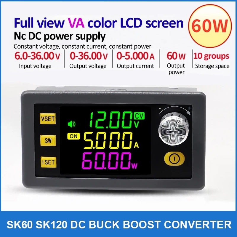 โมดูลเพาเวอร์ซัพพลาย 120W/60W DC 6-36V 120W แปลงไฟ Buck-Boost MPPT ชาร์จแบต แว็กซ์เงา/ปรับแรงดัน อเนกประสงค์