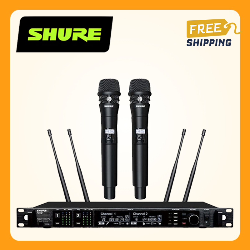Shure AD4D / KSM8 Stage ระบบไมโครโฟนไร้สาย, ไมโครโฟนไร้สาย UHF 2 ช่อง, ไมโครโฟนไร้สายโลหะ