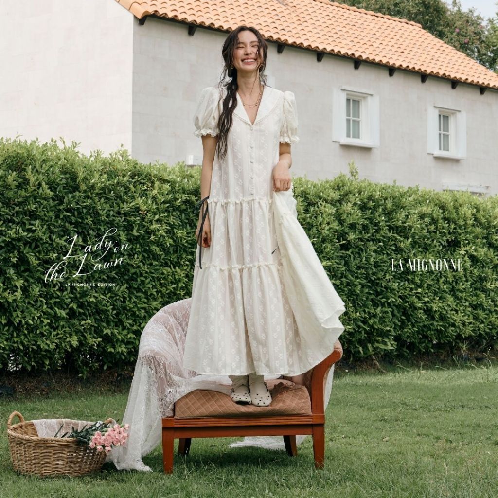 La Mignonne (S-3XL) Mademoiselle Amélie Maxi Dress เดรสใส่เที่ยว ทำให้ลุคดูแพง ใส่ได้หลายโอกาส