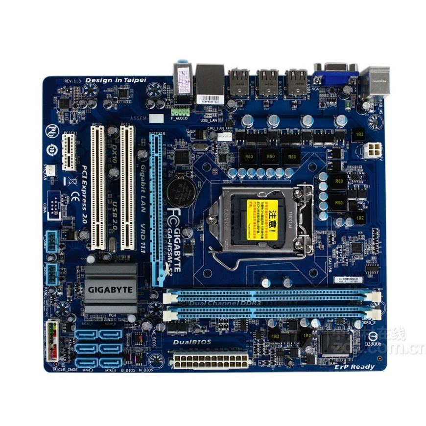 GA H55M S2คอมพิวเตอร์ เมนบอร์ด Mainboards LGA1156