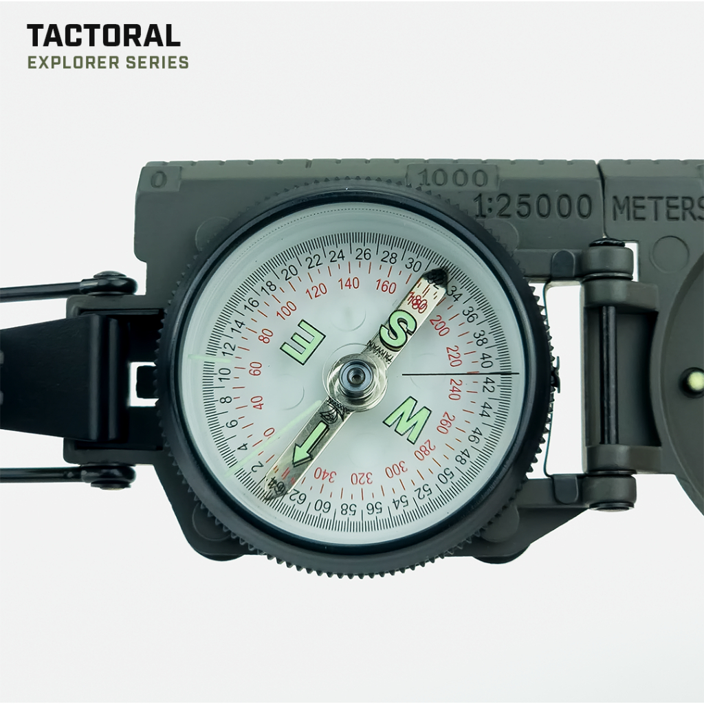 Tactoral Explorer Lensatic Military Compass เข็มทิศทหารเลนซาติก| Metal Case Liquid-Filled | สี Sap Green — صورة 6