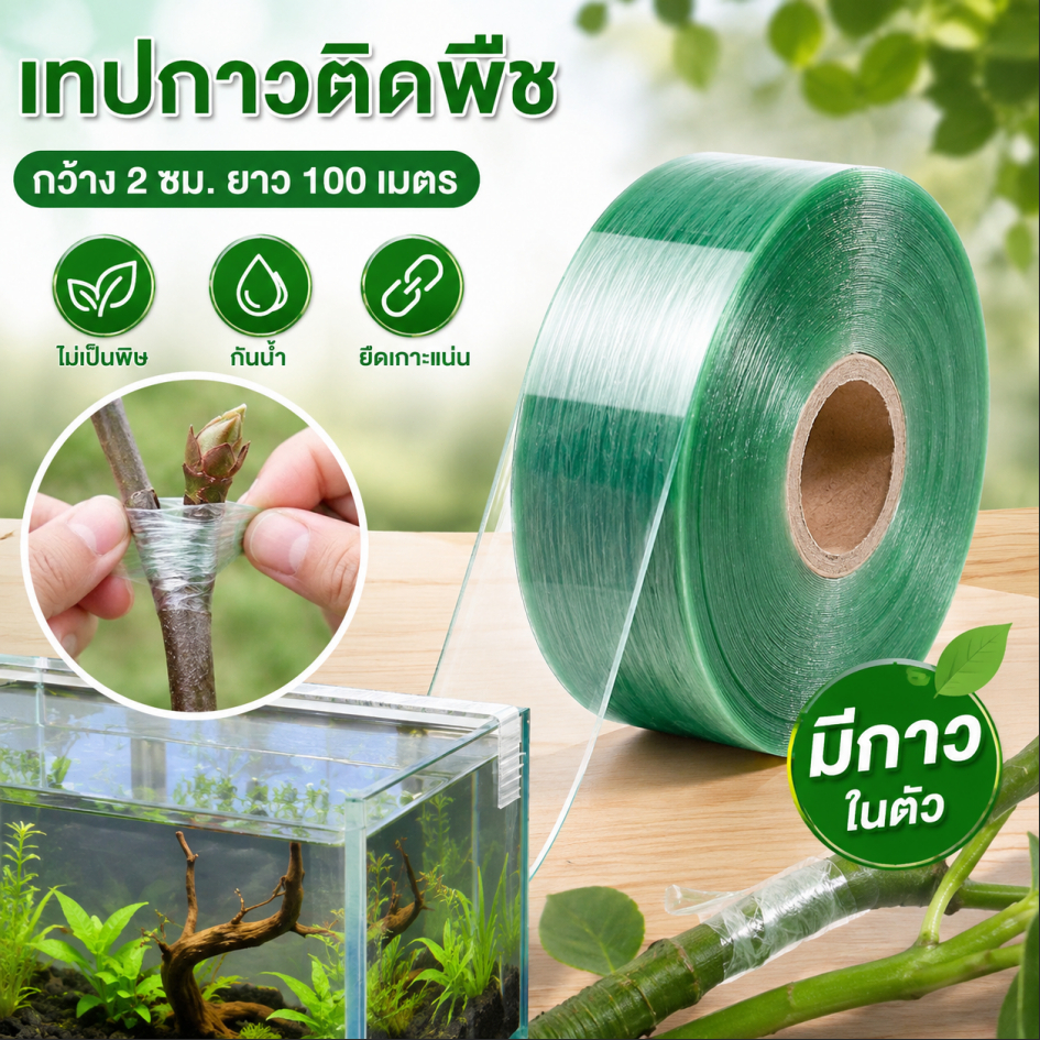 Luxe-T เทปติดสินบนขนาด2ซม. * 100ม. มีกาวในตัวยืดได้สำหรับสวนปลาค็อด
