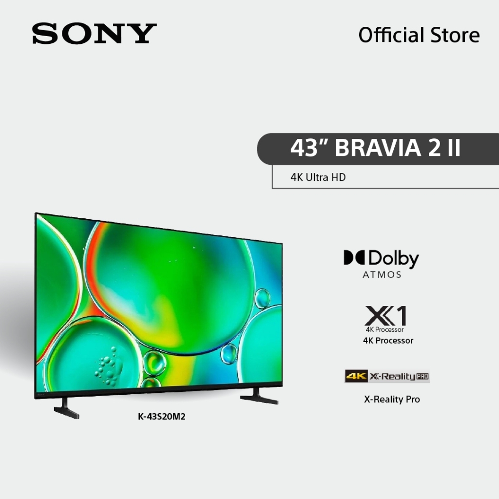 Sony BRAVIA 2 ทีวี 43 นิ้ว รุ่น K-43S20M2 4K Ultra HD Smart TV (Google TV) | 4K HDR Processor X1™