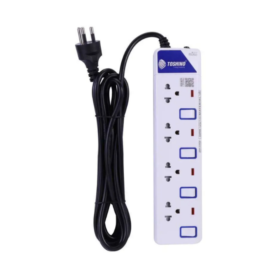 TOSHINO ET-914 ปลั๊กพ่วง 4 ช่อง 4 สวิตช์ 3 เมตร 10A 2300W ป้องกันไฟกระชาก