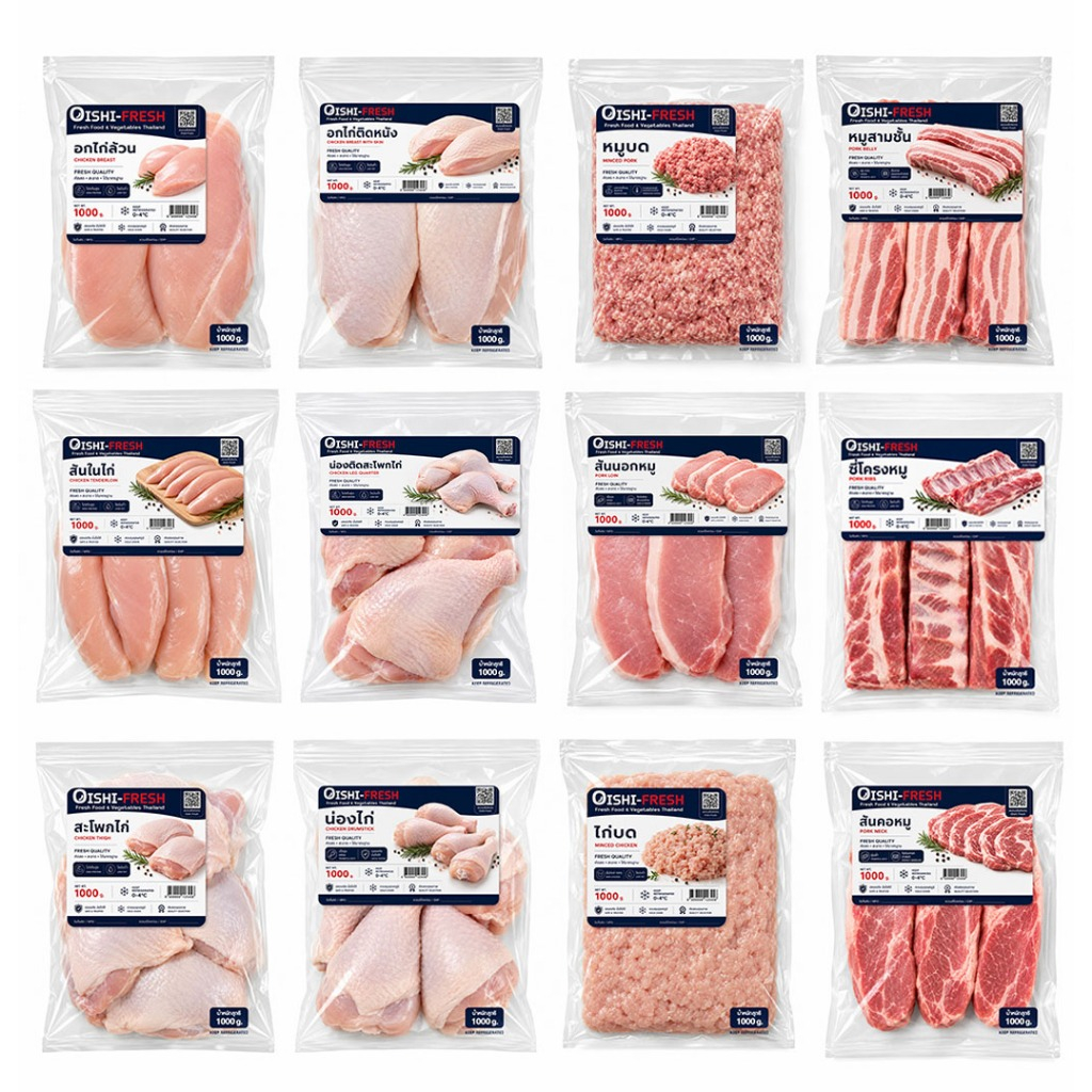 [ส่งทันที 30 นาที]🛒Oishi-Fresh🐔อกไก่ สันในไก่ น่องไก่ สะโพกไก่ ปลอดสารพิษ 1 กก. เนื้อสด สะอาด ปลอดภัย ไขมันต่ำ โปรตีนสูง