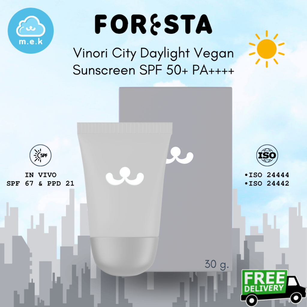 (ตัวแทน) ☁️ Foresta กันแดดแมวเทา Vinori City Daylight Vegan Sunscreen SPF 50+ PA++++