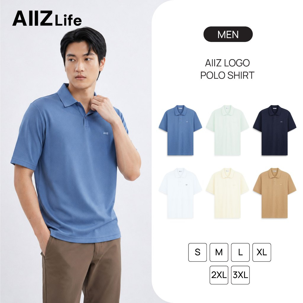 AIIZ (เอ ทู แซด) - AIIZ เสื้อโปโลสีพื้นปักโลโก้ AIIZ