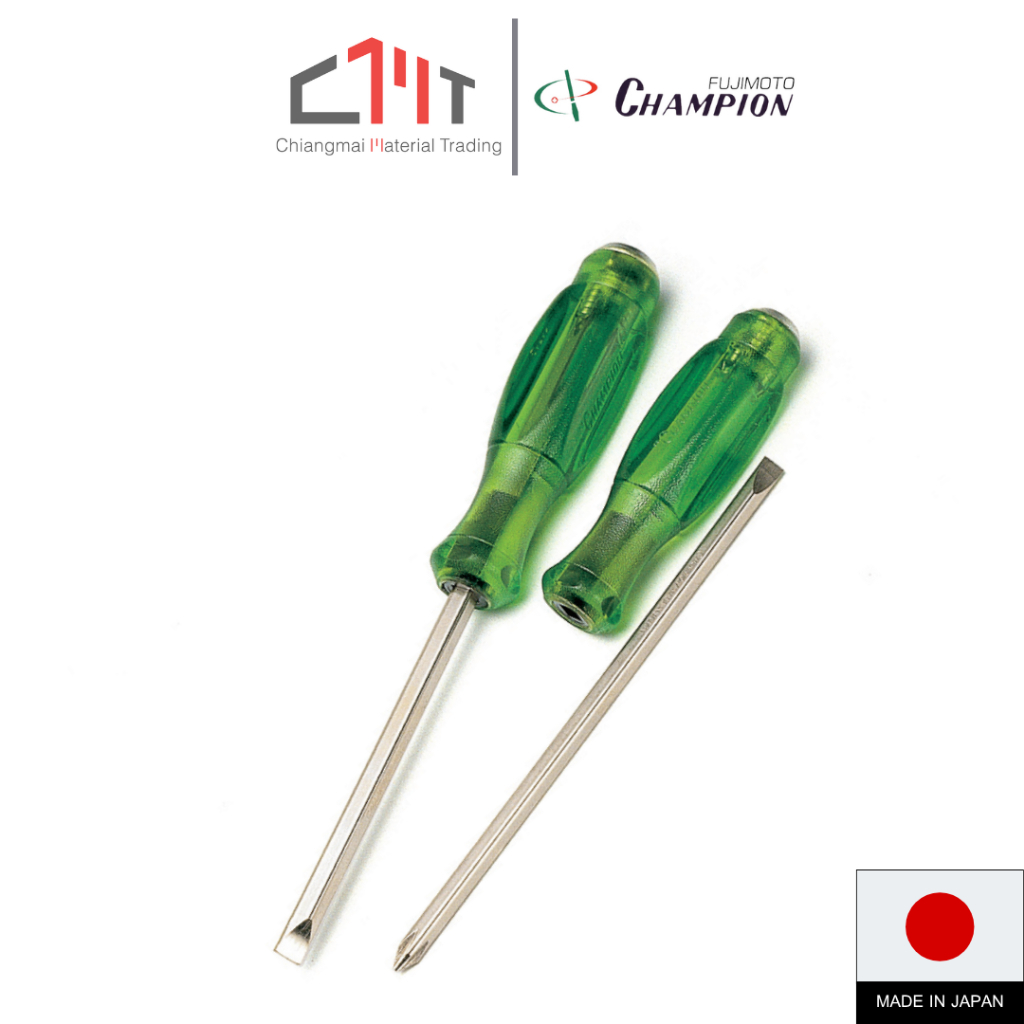 CHAMPION ไขควงหัวสลับ ปากแบน/ปากแฉก ไม่ทลุ ขนาด 3" - 4" No.SF-500 - SF-600