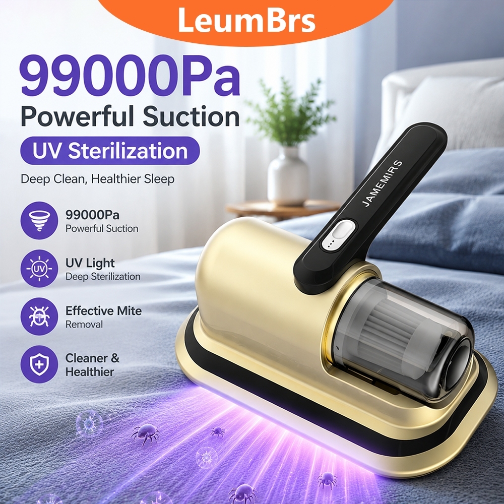 99000Paเครื่องดูดไรฝุ่นไร้สาย พร้อมแสงUV เครื่องกำจัดไรฝุ่นมือถือ กำจัดไรฝุ่นได้ถึง99.9% Dust Mite Vacuum ทำความสะอาดพรม