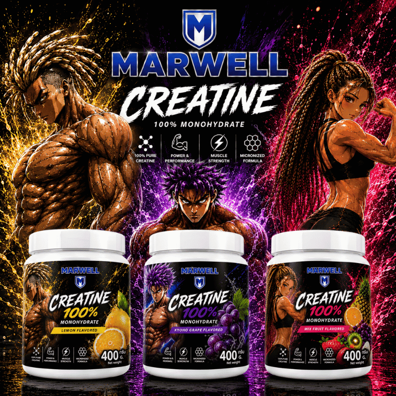 Marwell Creatine Monohydrate 300 G. Dietary Supplement Product (ผลิตภัณฑ์เสริมอาหาร ครีเอทีน โมโนไฮเดรต)