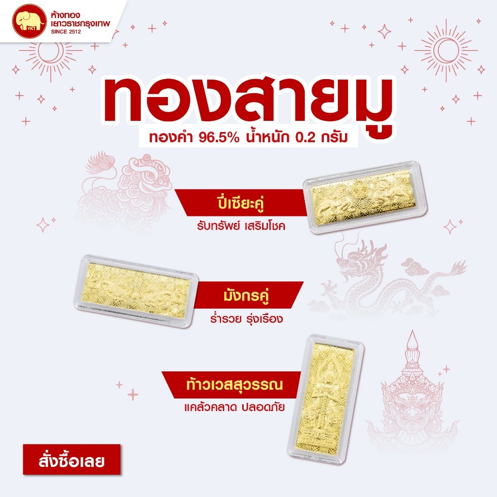 ทองแท่ง 96.5%  น้ำหนัก 0.2 กรัม พร้อมกล่องสุดหรู