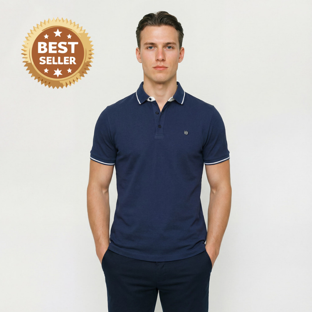 LTD เสื้อโปโลแขนสั้น ผู้ชาย สีกรมท่า | New Gen Polo Shirt | 00981
